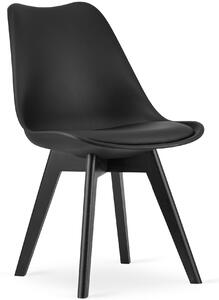 Krzesło z tworzywa Mark z poduszką na czarnych nogach