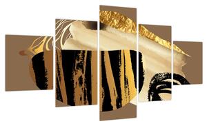 Obraz - Abstrakcja złotobrązowy N⁰2 (125x70 cm)