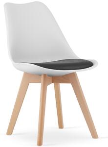 Krzesło z tworzywa Mark z poduszką na drewnianych nogach