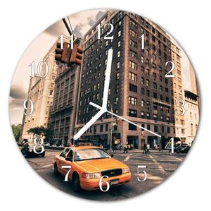 Zegar szklany okrągły Taxi