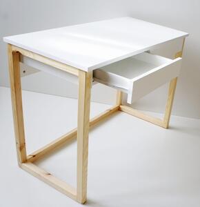 Białe biurko z dwoma szufladami BILLY S 100x50