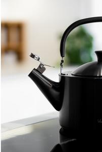 Czarny czajnik z gwizdkiem Vialli Design Diamante, 1,5 l