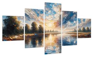 Obraz - Obraz słońca nad wodą (125x70 cm)