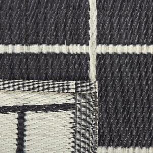 Dywan wykładzina zewnętrzny 120 x 180 cm w kratkę czarny biały Rampur Beliani