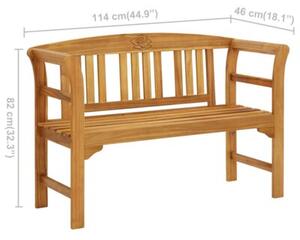 Ławka ogrodowa, 114 cm, lite drewno akacjowe