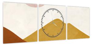 Obraz - Góry akwarelowe N⁰1 (z zegarem) (90x30 cm)