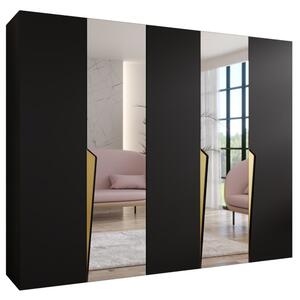 Szafa uchylna otwierana Piano 2 250 wys. 202 cm czarny + u. zÅoty