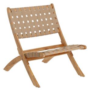 Beżowe składane krzesło ogrodowe z drewna akacji Kave Home Chabeli