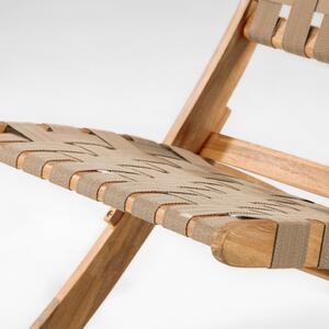 Beżowy drewniany fotel ogrodowy – Kave Home