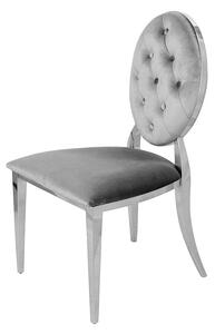 Krzesło Ludwik glamour Dark Grey - nowoczesne krzesła pikowane guzikami