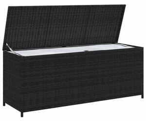 Skrzynia ogrodowa, czarna, 150 x 50 x 60 cm, rattan pe