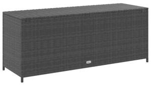 Skrzynia ogrodowa, czarna, 150 x 50 x 60 cm, rattan pe
