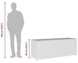 Skrzynia ogrodowa, czarna, 150 x 50 x 60 cm, rattan pe