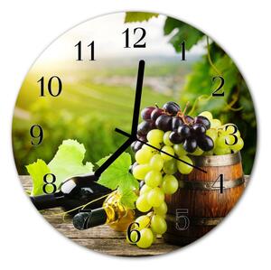 Zegar szklany okrągły Winogrona wina