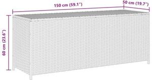 Skrzynia ogrodowa, czarna, 150 x 50 x 60 cm, rattan pe