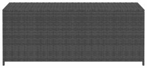 Skrzynia ogrodowa, czarna, 150 x 50 x 60 cm, rattan pe