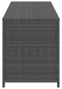 Skrzynia ogrodowa, czarna, 150 x 50 x 60 cm, rattan pe
