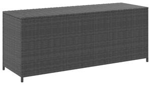 Skrzynia ogrodowa, czarna, 150 x 50 x 60 cm, rattan pe