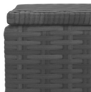 Skrzynia ogrodowa, czarna, 150 x 50 x 60 cm, rattan pe