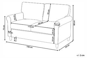 Sofa welurowa nowoczesna kanapa 2-osobowa do salonu beżowa Ronneby Beliani