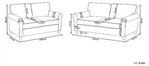 Komplet wypoczynkowy do salonu sofa 2-osobowa i 3-osobowa szary Ronneby Beliani
