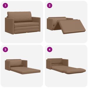 Sofa bed cappuccino 124 x 71 x 78 cm sztuczna skÃ³ra