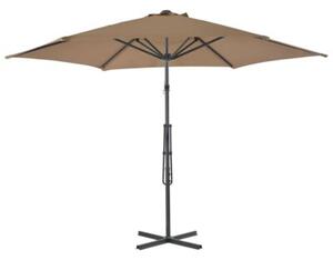 Parasol ogrodowy na słupku stalowym, 300 cm, kolor taupe