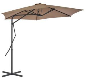 Parasol ogrodowy na słupku stalowym, 300 cm, kolor taupe