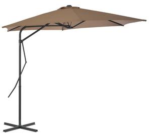 Parasol ogrodowy na słupku stalowym, 300 cm, kolor taupe