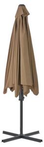 Parasol ogrodowy na słupku stalowym, 300 cm, kolor taupe