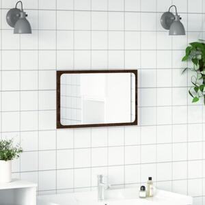 Lustro Åazienkowe z LED, brÄ zowy dÄ b, 60x8,5x38 cm