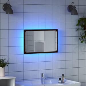 Lustro Åazienkowe z LED, brÄ zowy dÄ b, 60x8,5x38 cm