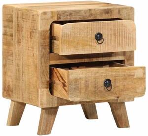 Szafka nocna 2 szt. 40x32x46 cm drewno lite surowe mango