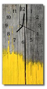 Zegar Szklany Pionowy Drewno farba żółty