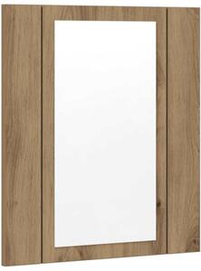 Szafka łazienkowa z lustrem i LED, dąb artisan, 40x12x45 cm