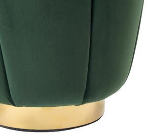 Puf podnóżek welurowy tapicerowany złota metalowa podstawa zielony Irving Beliani