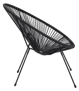 Czarny fotel ogrodowy ze sztucznego rattanu Bonami Selection Avocado