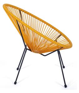 Żółty fotel ogrodowy ze sztucznego rattanu Bonami Selection Avocado