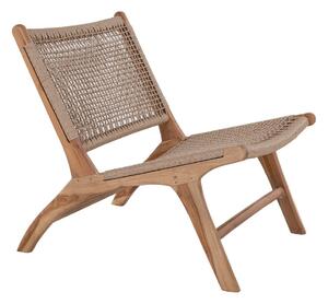 Brązowy fotel ogrodowy z drewna tekowego Bonami Essentials Derby