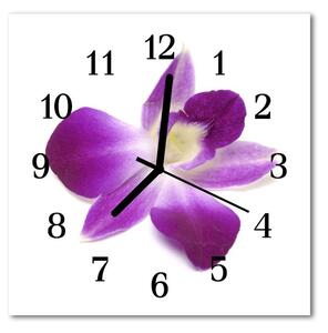 Zegar ścienny kwadrat Kwiat storczyk
