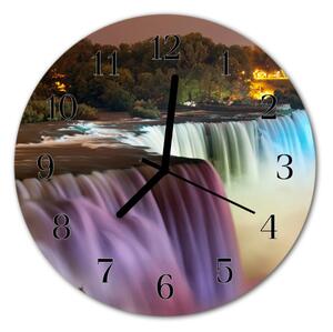 Zegar szklany okrągły Wodospad