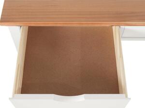 Biało-brązowe biurko z drewna sosnowego Støraa Gava, dł. 120 cm