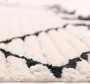 Beżowo-czarny dywan z bawełny wykonany ręcznie Nattiot Viktor, 135x190 cm