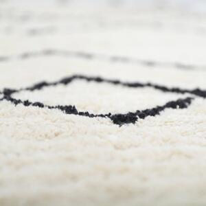 Beżowo-czarny dywan z bawełny wykonany ręcznie Nattiot Viktor, 135x190 cm