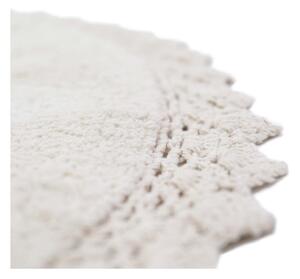 Kremowy ręcznie wykonany dywan z bawełny Nattiot Perla, ø 110 cm