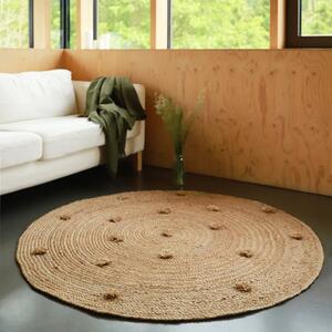 Naturalny ręcznie wykonany dywan jutowy Nattiot Siska, ø 140 cm