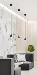 Czarna nowoczesna cienka lampa wisząca do salonu - V055-Sunagio