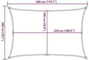 Żagiel przeciwsłoneczny, 160 g/m², biały, 2x3 m, hdpe