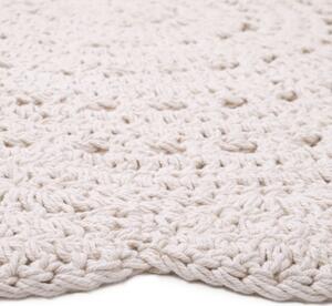 Biały ręcznie haftowany dywan z bawełny Nattiot Alma, ø 120 cm