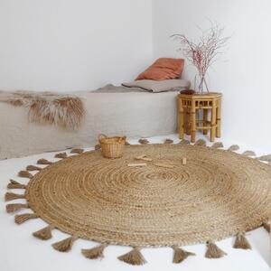 Naturalny ręcznie wykonany dywan jutowy Nattiot Else, ø 140 cm